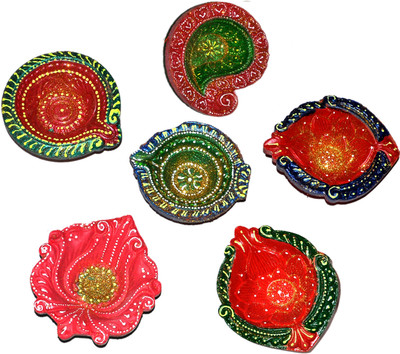 59% OFF on Dakshcraft Gift Item for Home Decor Diwali Diya Terracotta Table Diya Set