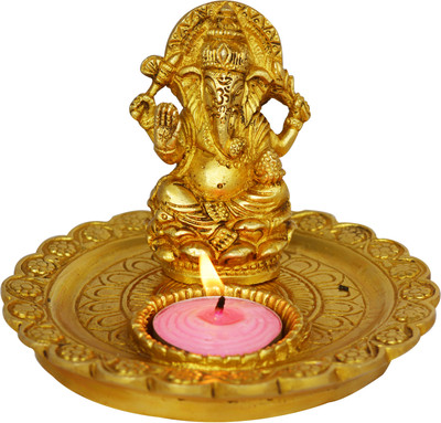 55% OFF on Aakrati Deepak With Ganesh Statue Brass Table Diya Set 55% OFF on Aakrati Deepak With Ganesh Statue Brass Table Diya Set