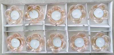 Beadworks Traditional Glass Table Diya Set