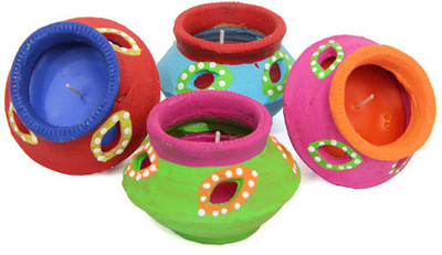 45% OFF on Gifts By Meeta Earthenware Table Diya Set
