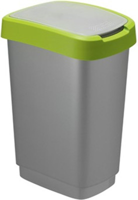 Rotho Princeware Swing Steel Dustbin Grey, Green Rotho Princeware Swing Steel Dustbin Grey, Green