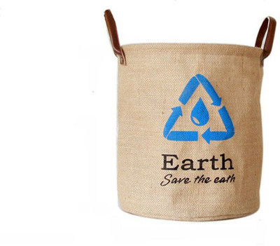 Wink Save The Earth Storage Jute Dustbin Beige Wink Save The Earth Storage Jute Dustbin Beige