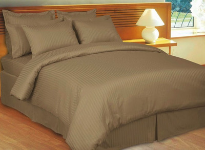 25% OFF on Amrich Cotton Striped Twin Fitted Bedsheet
