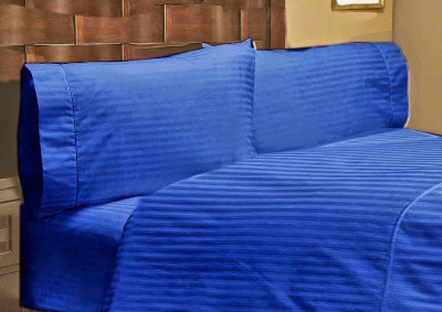 25% OFF on Amrich Cotton Striped Queen Fitted Bedsheet