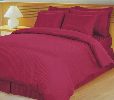 25% OFF on Amrich Cotton Striped Twin Fitted Bedsheet