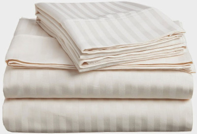 25% OFF on Amrich Cotton Striped Extra Large Fitted Bedsheet