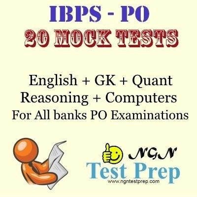 NGN Test Prep IBPS - PO : 20 Mock Tests for All Banks PO Examinations Online Test NGN Test Prep IBPS - PO : 20 Mock Tests for All Banks PO Examinations Online Test