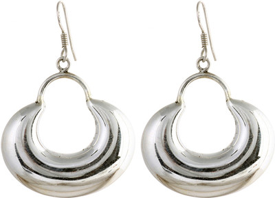 15% OFF on Exotic India Crescent Sterling Silver Dangle Earring