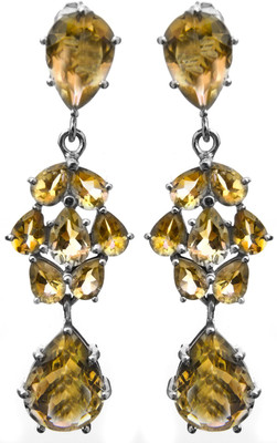 15% OFF on Exotic India Fine Cut Citrine Sterling Silver Drop Earring