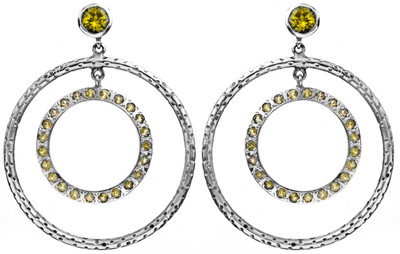 15% OFF on Exotic India Faceted Peridot Sterling Silver Hoop Earring