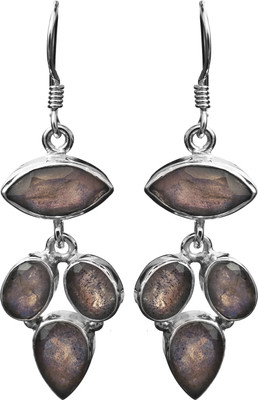 15% OFF on Exotic India Faceted Labradorite Sterling Silver Dangle Earring