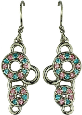 30% OFF on Exxotic Jewelz Circle Spark Rhodium Plated Silver Dangle Earring