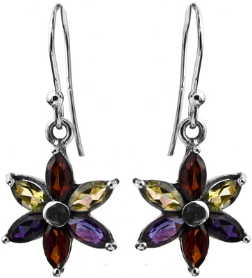 16% OFF on Exotic India Faceted Three Gems Garnet Sterling Silver Dangle Earring 16% OFF on Exotic India Faceted Three Gems Garnet Sterling Silver Dangle Earring