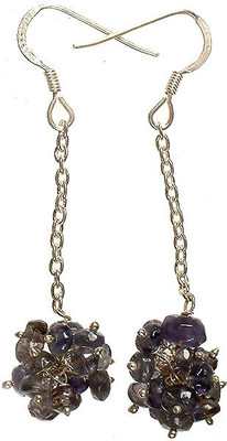16% OFF on Exotic India Faceted Iolite Bunch Sterling Silver Dangle Earring