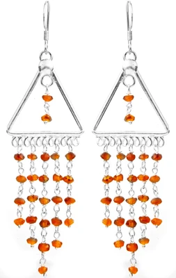 16% OFF on Exotic India Chandelier Carnelian Sterling Silver Dangle Earring