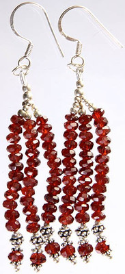 16% OFF on Exotic India Israel Cut Shower Garnet Sterling Silver Dangle Earring