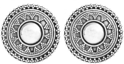 15% OFF on Exotic India Granulated Sterling Silver Stud Earring
