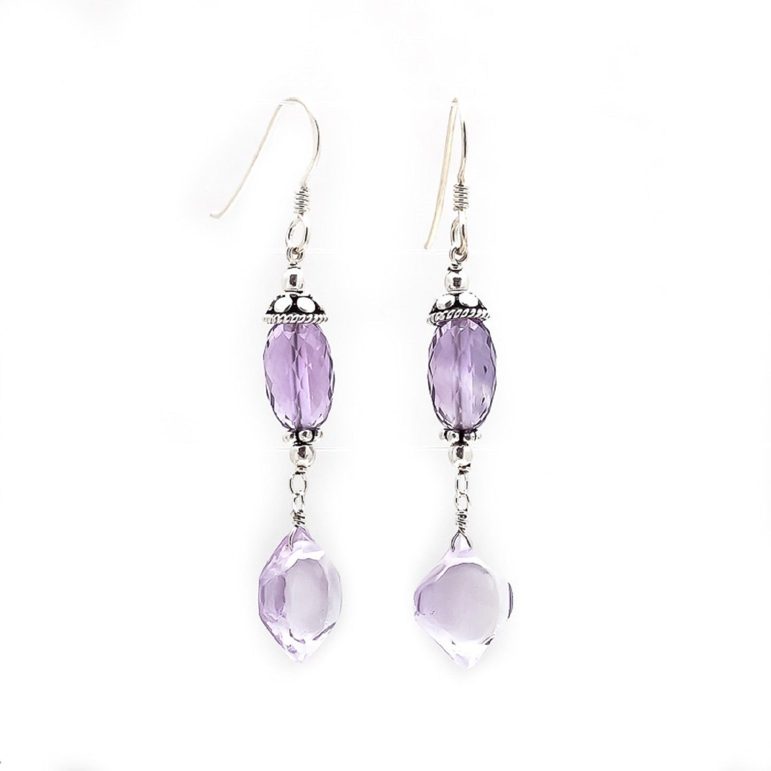 58% OFF on Kirti Gems Vintage Style Amethyst Sterling Silver Dangle Earring