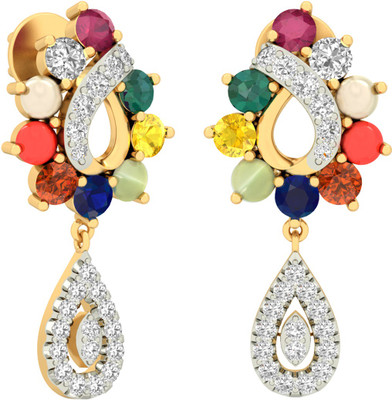 20% OFF on WearYourShine by PCJ The Dorri 18 K Diamond, Ruby, Emerald, Sapphire, Coral, Garnet, Cat's Eye Gold Drop Earring