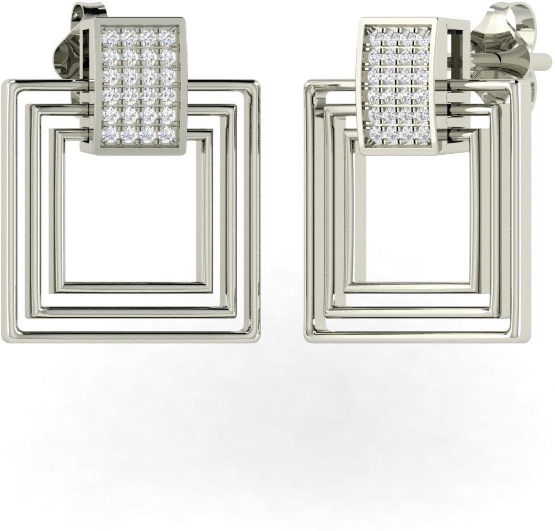 Giovance Aroha 18 K Diamond Gold Dangle Earring