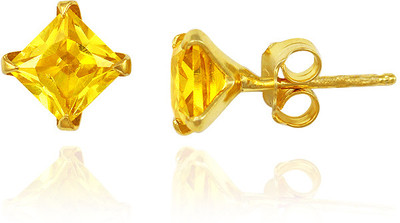 75% OFF on Exxotic Jewelz 22K Yellow Gold Plated Cubic Zirconia Silver Stud Earring