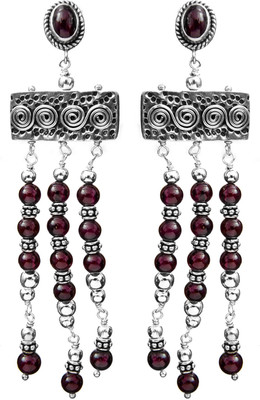 16% OFF on Exotic India Showers with Spiral Garnet Sterling Silver Earring Set