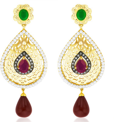 Peora Matte Maroon Alloy Dangle Earring Peora Matte Maroon Alloy Dangle Earring