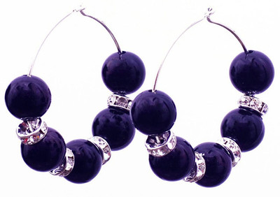 Rivory Bros Rounded Black Metal Hoop Earring Rivory Bros Rounded Black Metal Hoop Earring