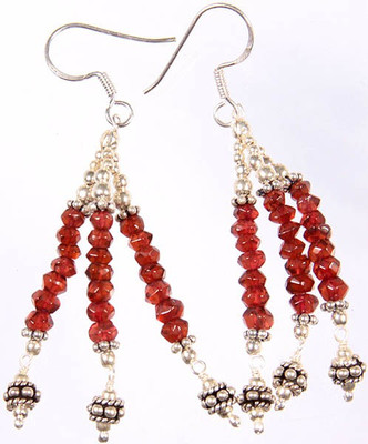 16% OFF on Exotic India Faceted Shower Garnet Sterling Silver Dangle Earring
