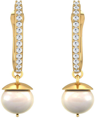 40% OFF on JacknJewel Hanging 14K Yellow Gold Plated 14 K Pearl Gold Drop Earring