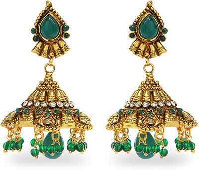 Aamoye Polki Jhumki in High Gold Finish Alloy Jhumki Earring Aamoye Polki Jhumki in High Gold Finish Alloy Jhumki Earring