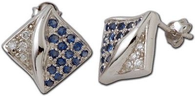 37% OFF on Exxotic Jewelz Contemporary Rhodium Plated Silver Stud Earring