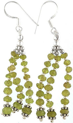 16% OFF on Exotic India Afghani Peridot Shower Peridot Sterling Silver Dangle Earring