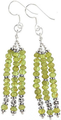 15% OFF on Exotic India Faceted Peridot Peridot Sterling Silver Dangle Earring