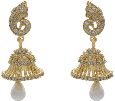 24% OFF on Pearls Cart Stone Studded Peacock Theme Alloy Drop Earring