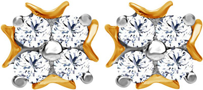 40% OFF on JacknJewel Marnie 14K Yellow Gold Plated 14 K Diamond Gold Stud Earring