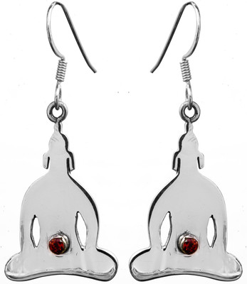 16% OFF on Exotic India Kundalini Chakra with Faceted Garnet Sterling Silver Dangle Earring