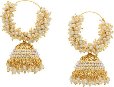 67% OFF on Hyderabad Jewels Beautiful Rhodium Plated Pearl Copper Hoop Earring 67% OFF on Hyderabad Jewels Beautiful Rhodium Plated Pearl Copper Hoop Earring