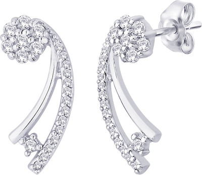 35% OFF on Peora Rhodium Plated Sterling Silver Stud Earring