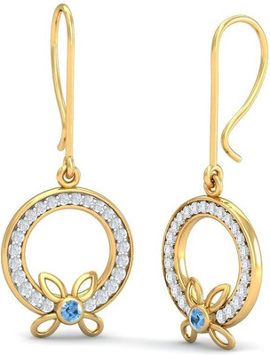 23% OFF on Aurobliss.com Too Bloomed 18 K Cubic Zirconia Yellow Gold Drop Earring