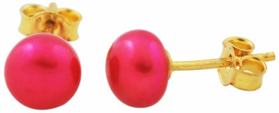 30% OFF on Exxotic Jewelz Pink Pearl 22K Yellow Gold Plated Silver Stud Earring