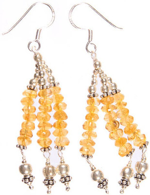 15% OFF on Exotic India Faceted Shower Citrine Sterling Silver Dangle Earring