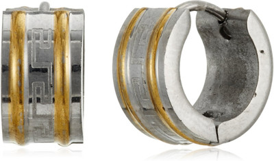 GB Jewellery Two Tone-Gold And Silver Stainless Steel Huggie Earring