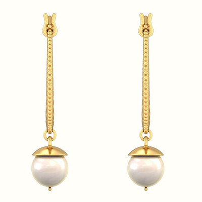 40% OFF on JacknJewel White 18K White Gold Plated 18 K Pearl Gold Drop Earring