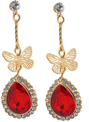 30% OFF on Maayra Rhodium Plated 8 K Cubic Zirconia Alloy Drop Earring