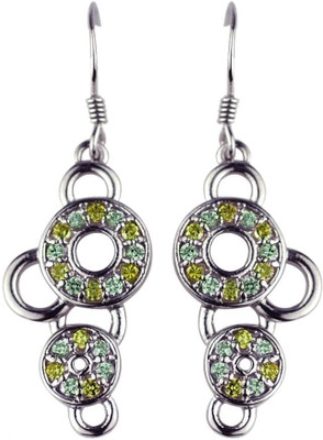 30% OFF on Exxotic Jewelz Circle Spark Rhodium Plated Silver Dangle Earring