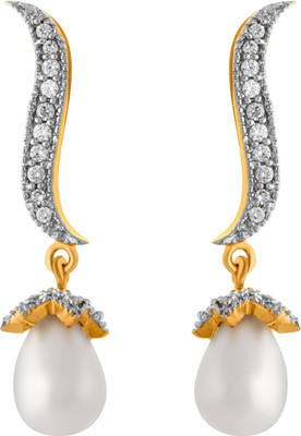 60% OFF on Alysa Rhodium, 18K Yellow Gold Plated Cubic Zirconia, Pearl Copper, Brass Drop Earring 60% OFF on Alysa Rhodium, 18K Yellow Gold Plated Cubic Zirconia, Pearl Copper, Brass Drop Earring