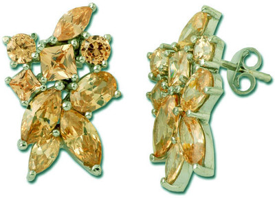 30% OFF on Exxotic Jewelz Stylish Petal Theme Rhodium Plated Silver Stud Earring