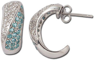 37% OFF on Exxotic Jewelz Contemporary Rhodium Plated Silver Stud Earring