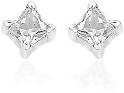 Taraash Sqaure CZ Cubic Zirconia Sterling Silver Stud Earring Taraash Sqaure CZ Cubic Zirconia Sterling Silver Stud Earring